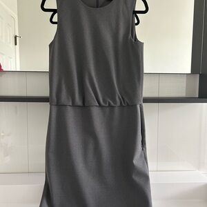 Theory Charcoal Pencil Dress, Virgin Wool Fabric, Perfect for Fall/Winter